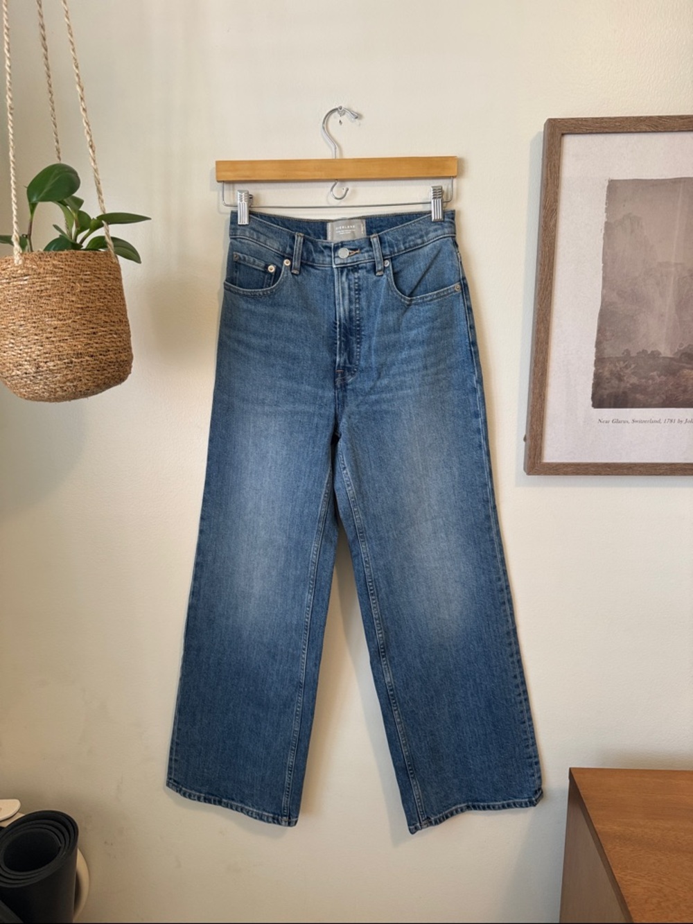 Everlane The Way-High Wide Leg (Sailor) Jean 27.5'', Classic Medium Wash, Sz 26R